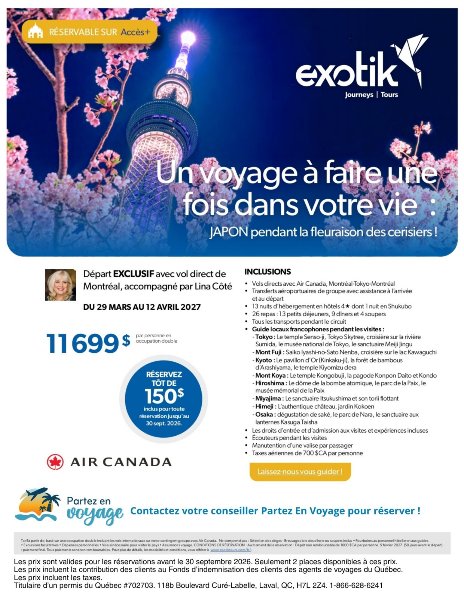 Exotik Tours Japan promotion during cherry blossom season with Aquaterra Voyages