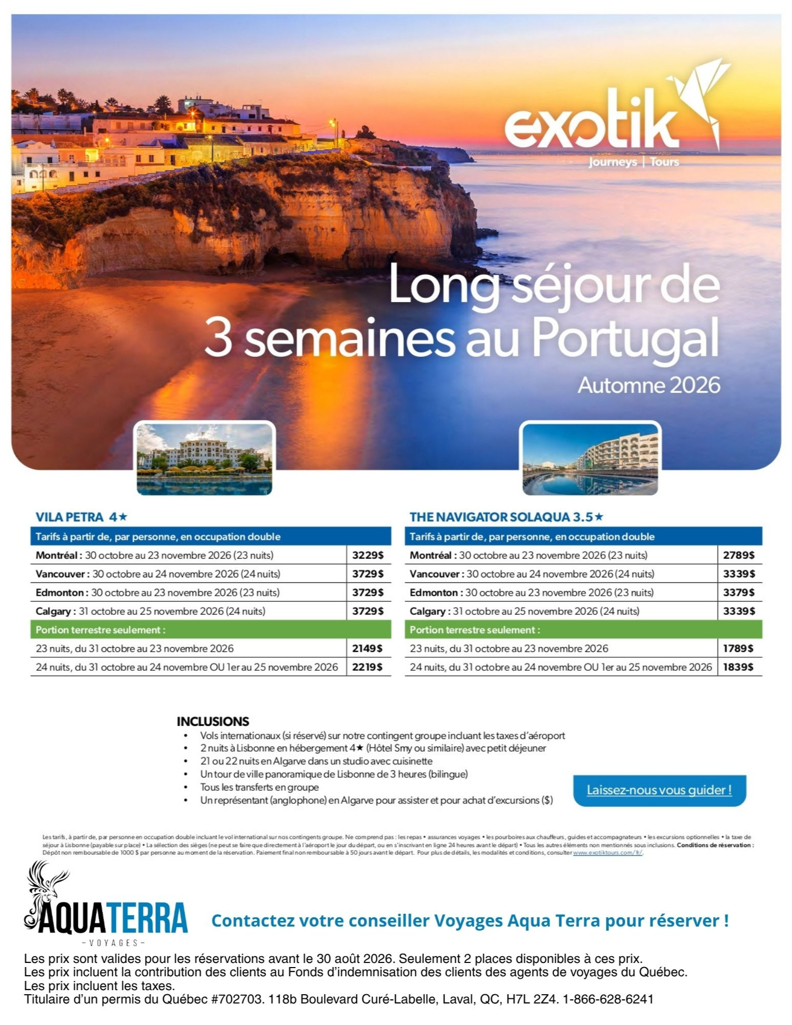 Promotion exotik Très longs séjours au Portugal avec Partez en Voyage
